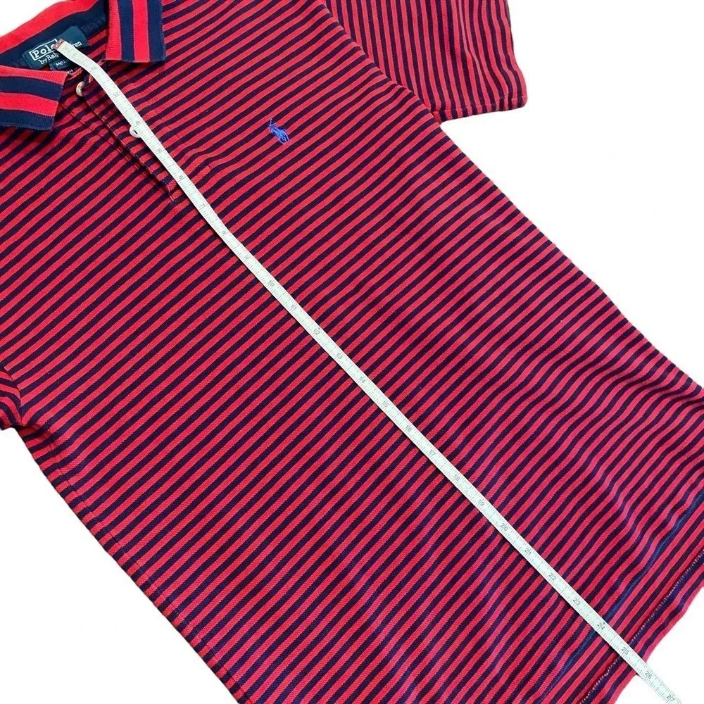 Polo Shirt Ralph Lauren‎ Boy's Red/Navy Stripe Mesh Polo Medium Preppy